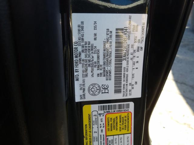 Photo 9 VIN: 3LN6L2JK1DR819341 - LINCOLN MKZ 