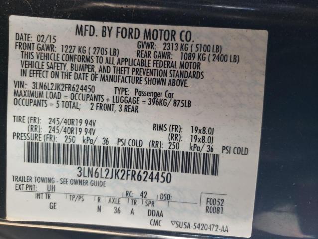 Photo 12 VIN: 3LN6L2JK2FR624450 - LINCOLN MKZ 