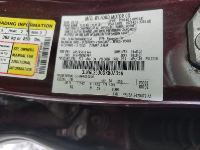 Photo 9 VIN: 3LN6L2LU0DR807356 - LINCOLN MKZ HYBRID 