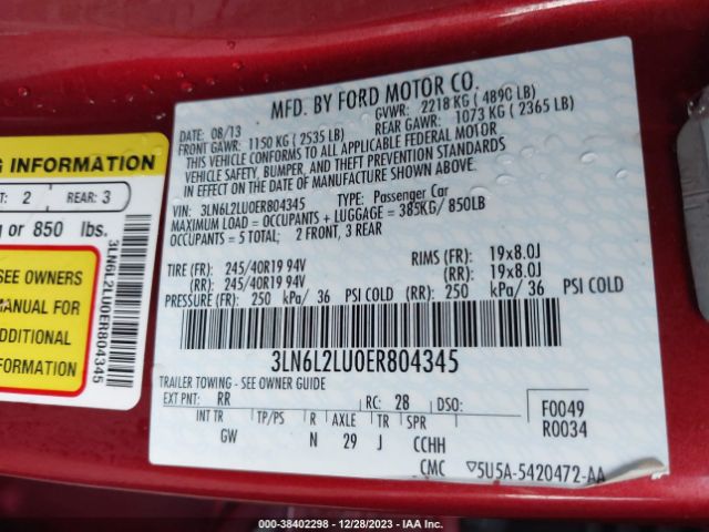 Photo 8 VIN: 3LN6L2LU0ER804345 - LINCOLN MKZ HYBRID 