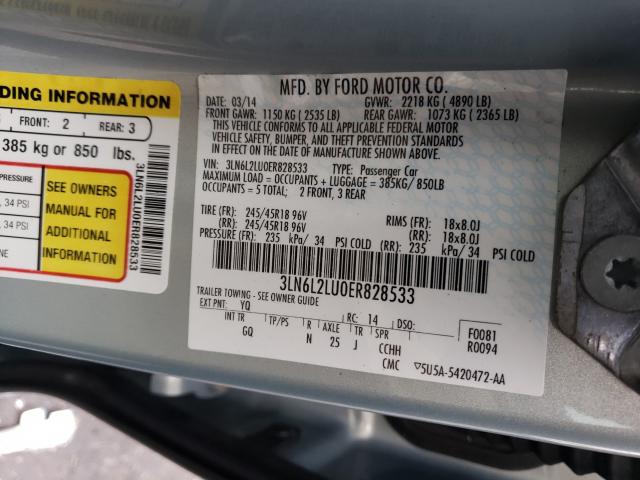 Photo 9 VIN: 3LN6L2LU0ER828533 - LINCOLN MKZ HYBRID 