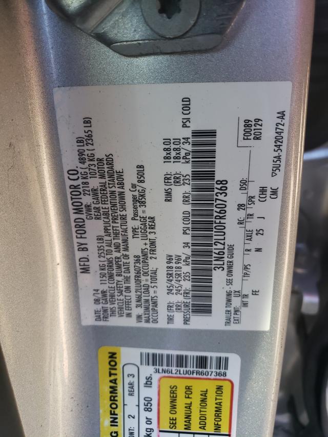 Photo 9 VIN: 3LN6L2LU0FR607368 - LINCOLN MKZ HYBRID 