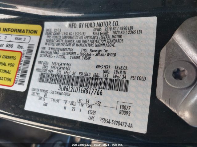 Photo 8 VIN: 3LN6L2LU1ER817766 - LINCOLN MKZ HYBRID 