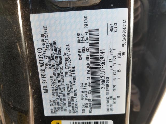 Photo 9 VIN: 3LN6L2LU1FR629444 - LINCOLN MKZ HYBRID 