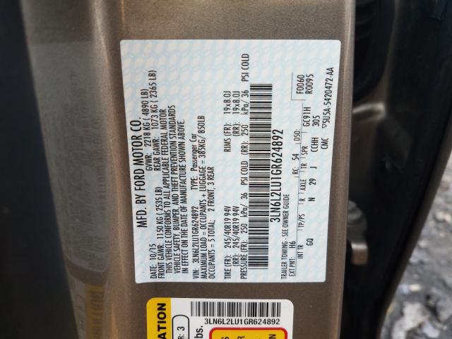 Photo 9 VIN: 3LN6L2LU1GR624892 - LINCOLN MKZ HYBRID 