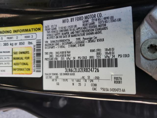 Photo 9 VIN: 3LN6L2LU2ER824726 - LINCOLN MKZ HYBRID 