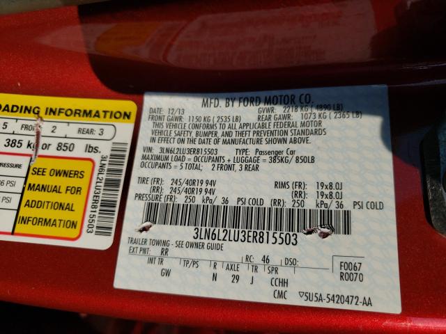 Photo 9 VIN: 3LN6L2LU3ER815503 - LINCOLN MKZ HYBRID 