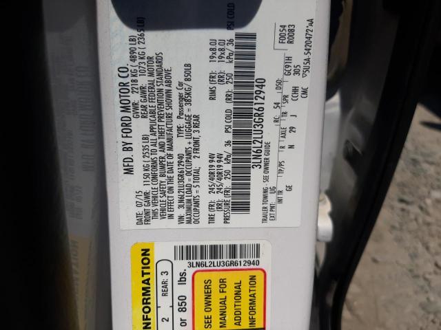 Photo 12 VIN: 3LN6L2LU3GR612940 - LINCOLN MKZ HYBRID 