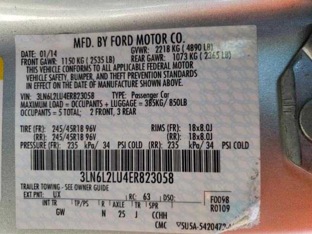 Photo 9 VIN: 3LN6L2LU4ER823058 - LINCOLN MKZ HYBRID 