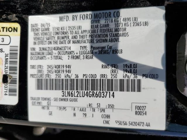 Photo 11 VIN: 3LN6L2LU4GR603714 - LINCOLN MKZ HYBRID 