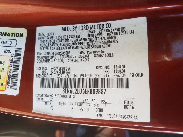 Photo 9 VIN: 3LN6L2LU6ER809887 - LINCOLN MKZ HYBRID 