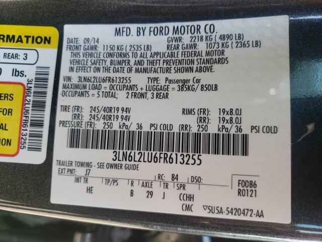 Photo 9 VIN: 3LN6L2LU6FR613255 - LINCOLN MKZ HYBRID 