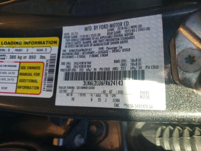 Photo 9 VIN: 3LN6L2LU6FR624143 - LINCOLN MKZ HYBRID 