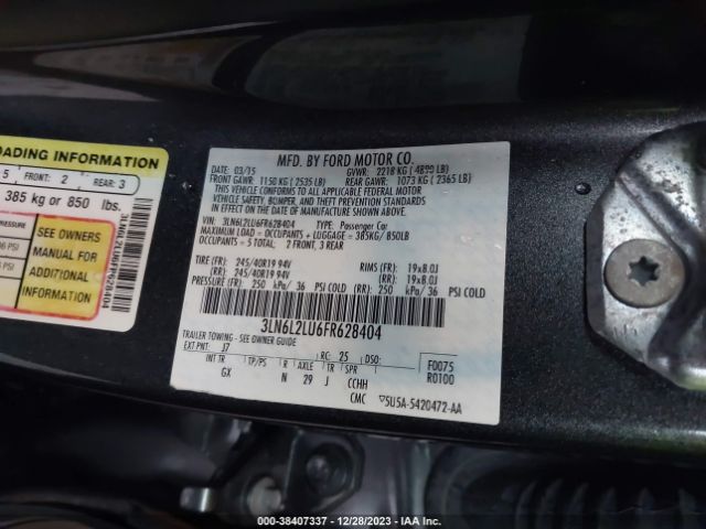 Photo 8 VIN: 3LN6L2LU6FR628404 - LINCOLN MKZ HYBRID 