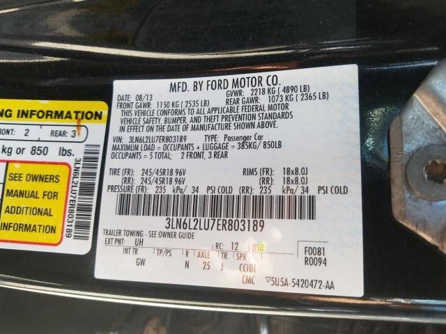 Photo 9 VIN: 3LN6L2LU7ER803189 - LINCOLN MKZ HYBRID 