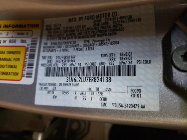 Photo 9 VIN: 3LN6L2LU7ER824138 - LINCOLN MKZ HYBRID 