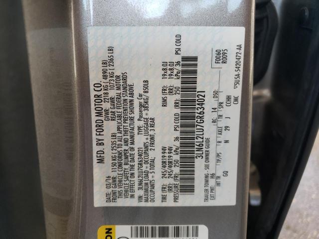 Photo 9 VIN: 3LN6L2LU7GR634021 - LINCOLN MKZ HYBRID 