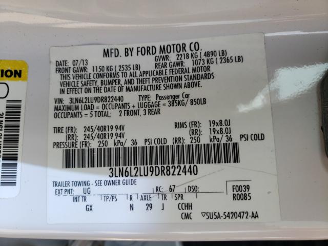 Photo 9 VIN: 3LN6L2LU9DR822440 - LINCOLN MKZ 