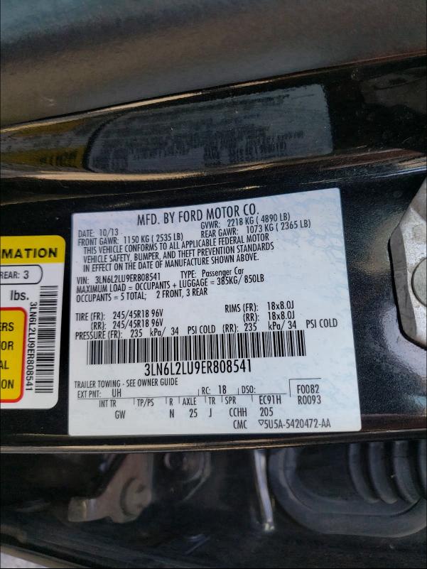 Photo 9 VIN: 3LN6L2LU9ER808541 - LINCOLN MKZ HYBRID 