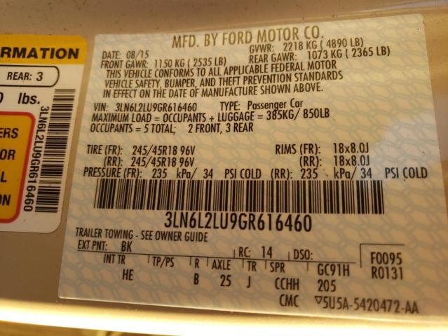 Photo 9 VIN: 3LN6L2LU9GR616460 - LINCOLN MKZ HYBRID 