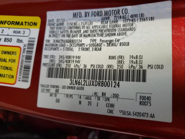 Photo 9 VIN: 3LN6L2LUXDR800124 - LINCOLN MKZ HYBRID 