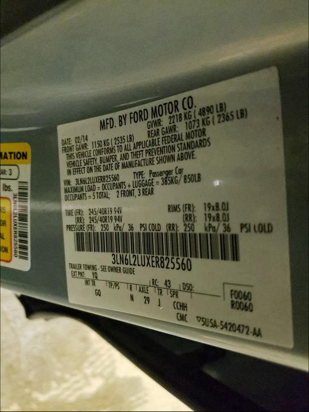 Photo 9 VIN: 3LN6L2LUXER825560 - LINCOLN MKZ HYBRID 