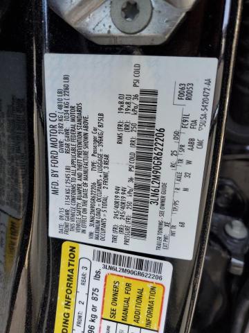 Photo 11 VIN: 3LN6L2M90GR622206 - LINCOLN MKZ BLACK 