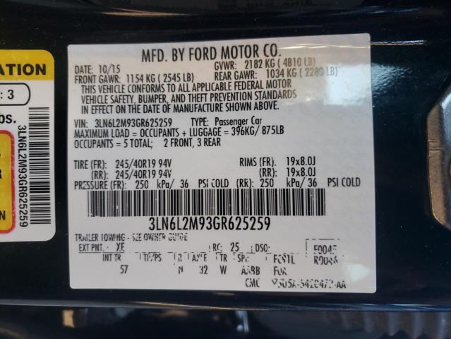 Photo 11 VIN: 3LN6L2M93GR625259 - LINCOLN MKZ BLACK 