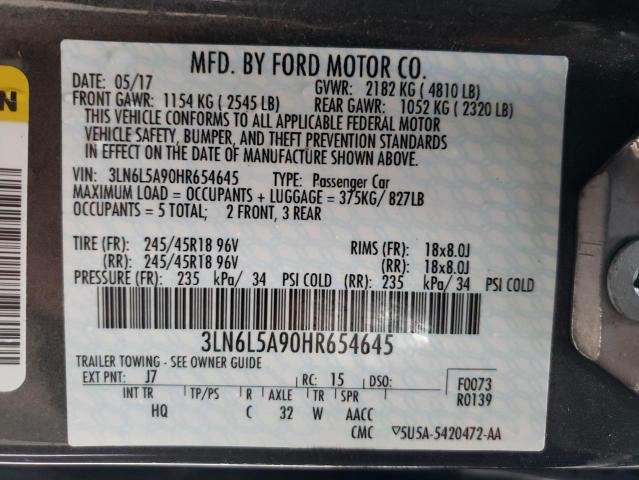 Photo 9 VIN: 3LN6L5A90HR654645 - LINCOLN MKZ PREMIE 