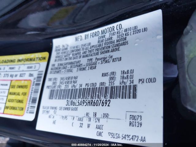 Photo 8 VIN: 3LN6L5A95HR607692 - LINCOLN MKZ 