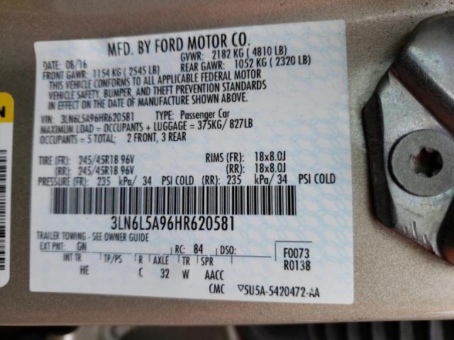 Photo 9 VIN: 3LN6L5A96HR620581 - LINCOLN MKZ PREMIE 