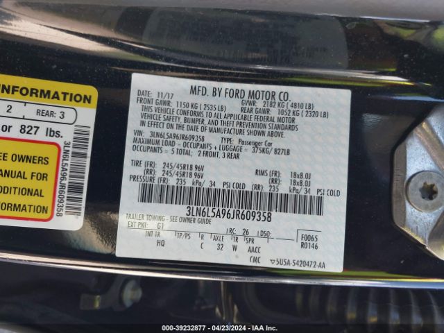 Photo 8 VIN: 3LN6L5A96JR609358 - LINCOLN MKZ 