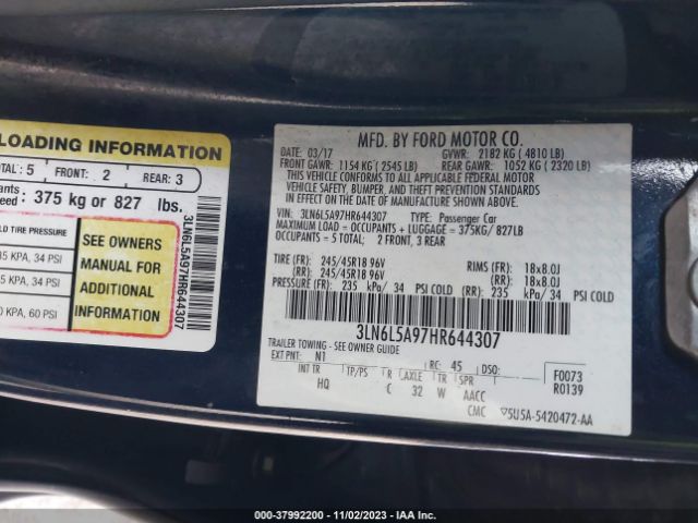 Photo 8 VIN: 3LN6L5A97HR644307 - LINCOLN MKZ 