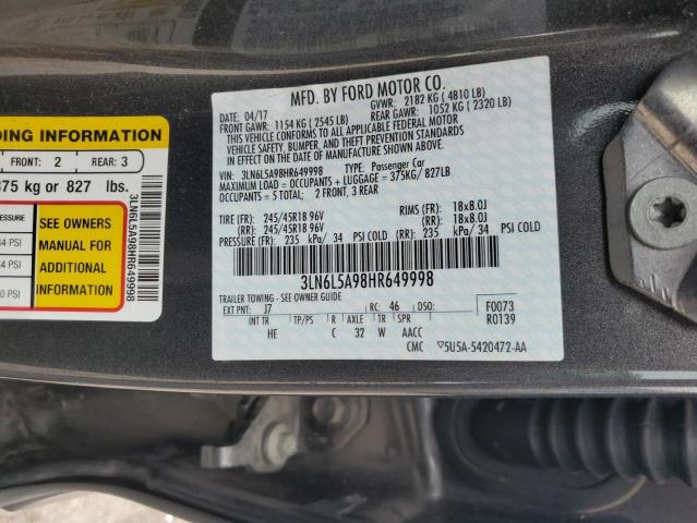 Photo 11 VIN: 3LN6L5A98HR649998 - LINCOLN MKZ PREMIE 