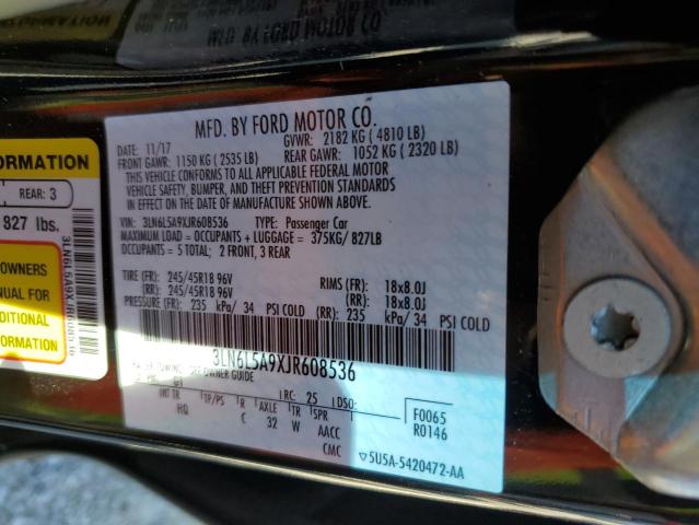 Photo 9 VIN: 3LN6L5A9XJR608536 - LINCOLN MKZ PREMIE 