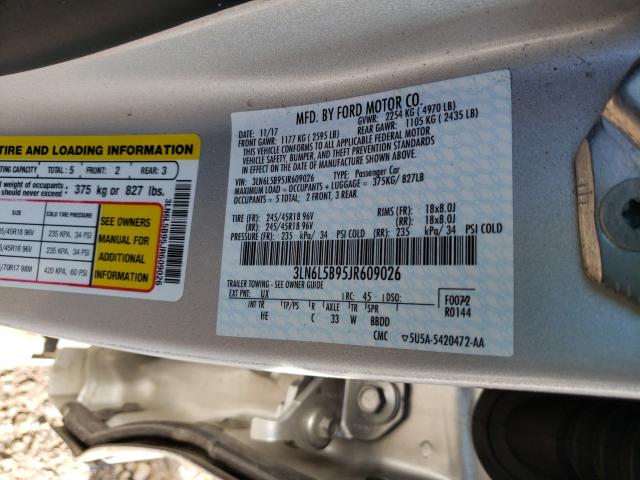 Photo 9 VIN: 3LN6L5B95JR609026 - LINCOLN MKZ PREMIE 