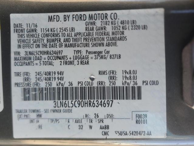 Photo 11 VIN: 3LN6L5C90HR634697 - LINCOLN MKZ SELECT 