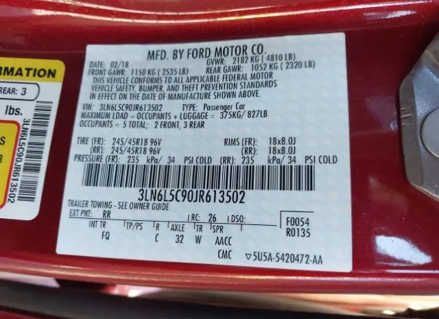 Photo 8 VIN: 3LN6L5C90JR613502 - LINCOLN MKZ 