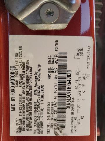 Photo 12 VIN: 3LN6L5C91HR649838 - LINCOLN MKZ SELECT 