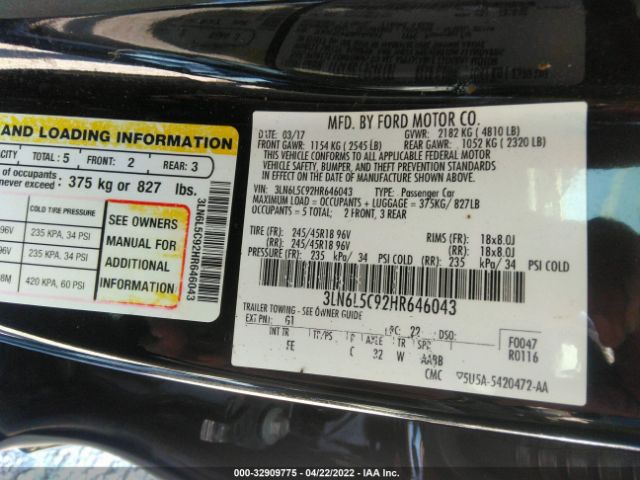 Photo 8 VIN: 3LN6L5C92HR646043 - LINCOLN MKZ 