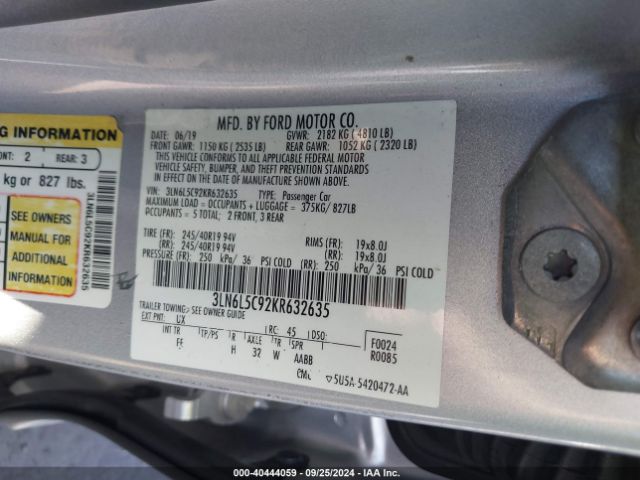 Photo 8 VIN: 3LN6L5C92KR632635 - LINCOLN MKZ 