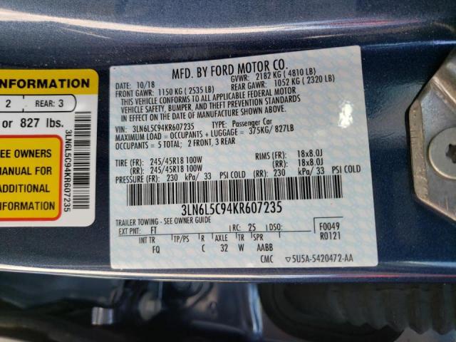 Photo 9 VIN: 3LN6L5C94KR607235 - LINCOLN MKZ RESERV 