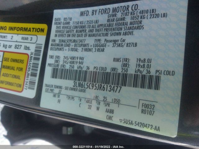 Photo 8 VIN: 3LN6L5C95JR613477 - LINCOLN MKZ 