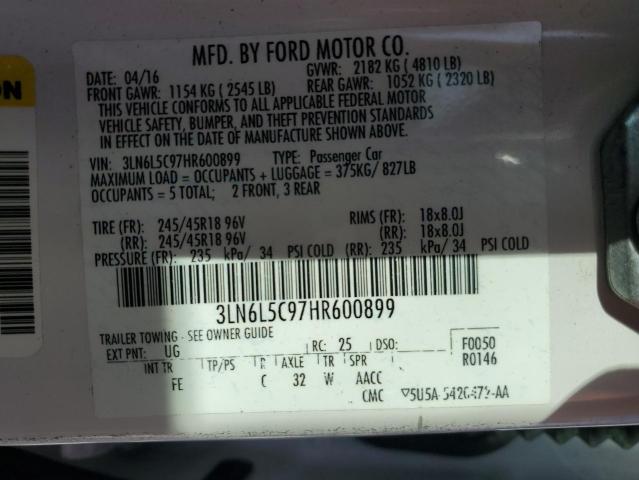 Photo 12 VIN: 3LN6L5C97HR600899 - LINCOLN MKZ SELECT 