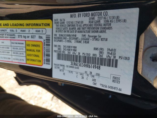 Photo 8 VIN: 3LN6L5CC4HR614948 - LINCOLN MKZ 