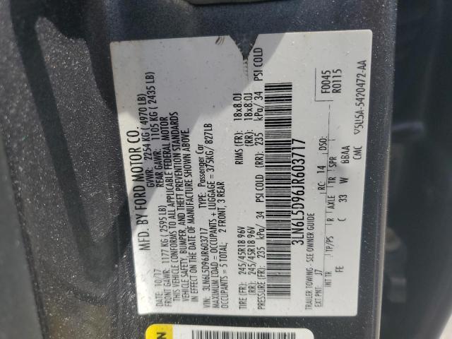 Photo 12 VIN: 3LN6L5D96JR603717 - LINCOLN MKZ SELECT 