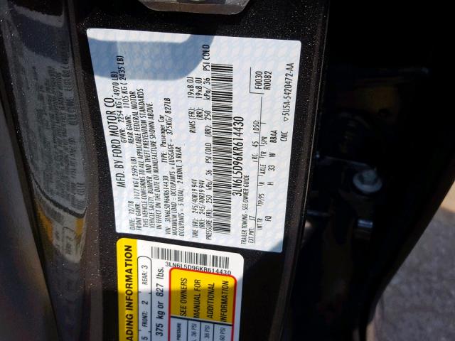 Photo 9 VIN: 3LN6L5D96KR614430 - LINCOLN MKZ RESERV 