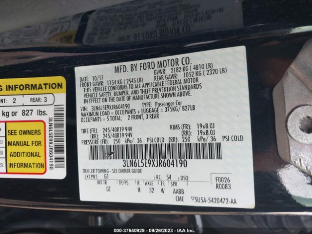 Photo 8 VIN: 3LN6L5E9XJR604190 - LINCOLN MKZ 