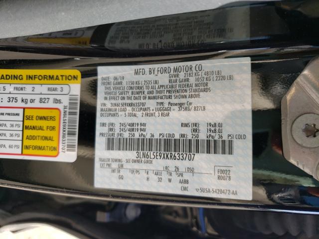 Photo 9 VIN: 3LN6L5E9XKR633707 - LINCOLN MKZ 