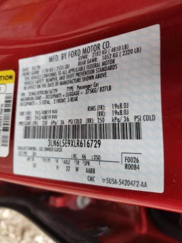 Photo 9 VIN: 3LN6L5E9XLR616729 - LINCOLN MKZ RESERV 